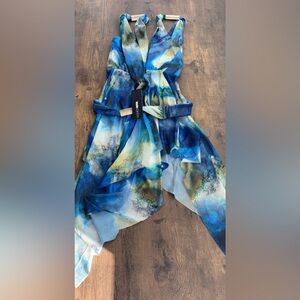 Fashion Nova Blue and Yellow Women's Coverup